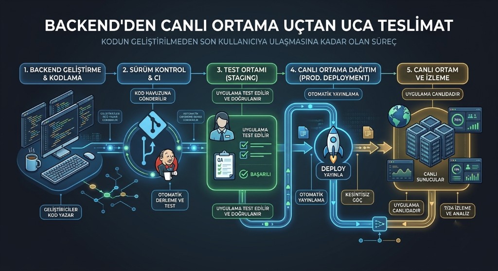 Backend'den canlı ortama uçtan uca teslimat