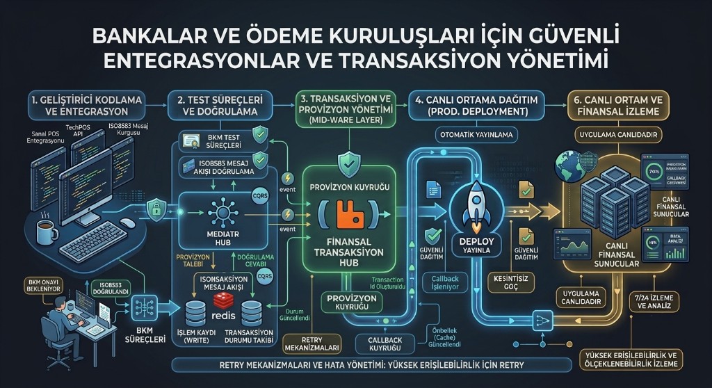 FinTech ve ödeme sistemleri entegrasyon akışı